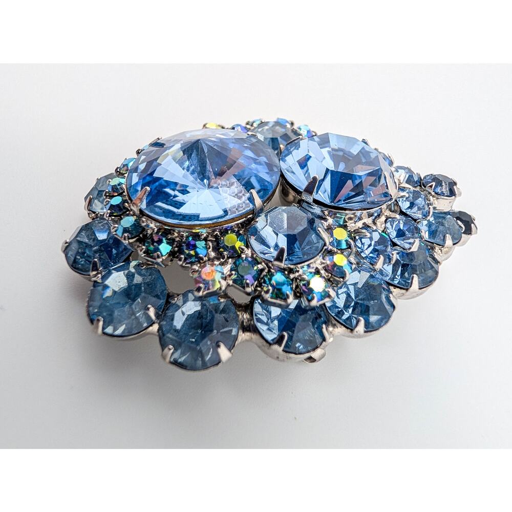 Verified Juliana (Ref IIJJ-009317) Blue Rivoli Pin Pendant Rhodium Plated - Picture 2 of 7